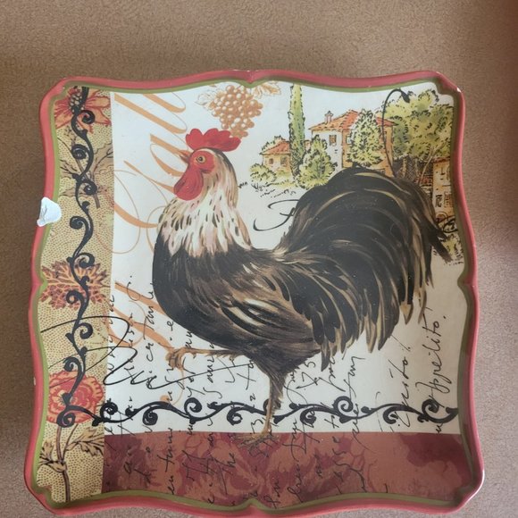 Discontinued Tuscan Rooster Salad Plates Set of 2! - Picture 4 of 6